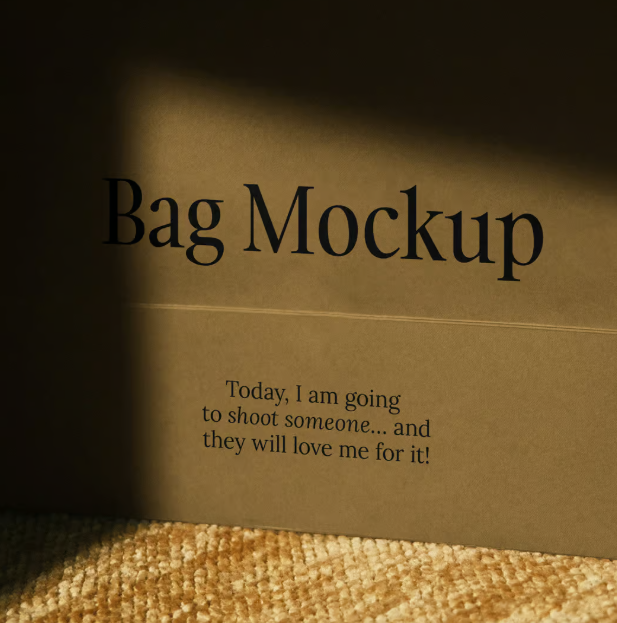 Free craft Paper Bag Mockup