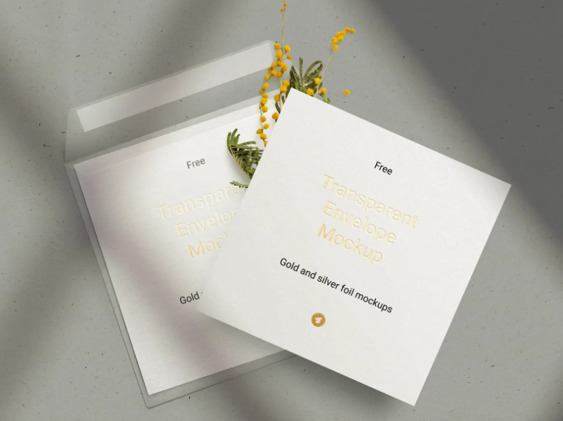 Free envelope & card Mockup