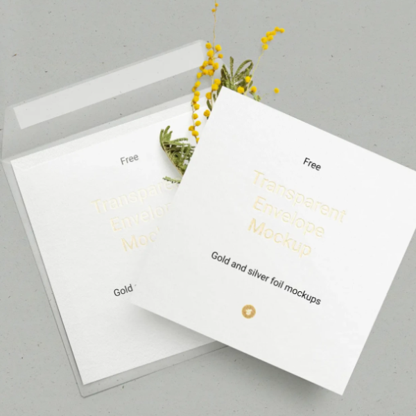 Free envelope & card Mockup
