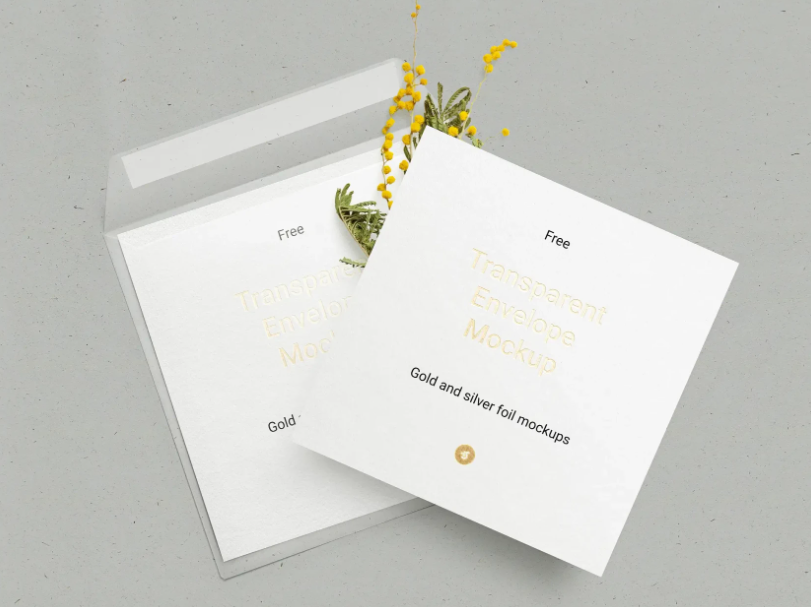 Free envelope & card Mockup