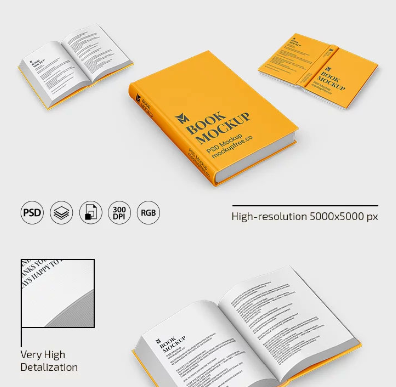 Hard cover Book Mockup