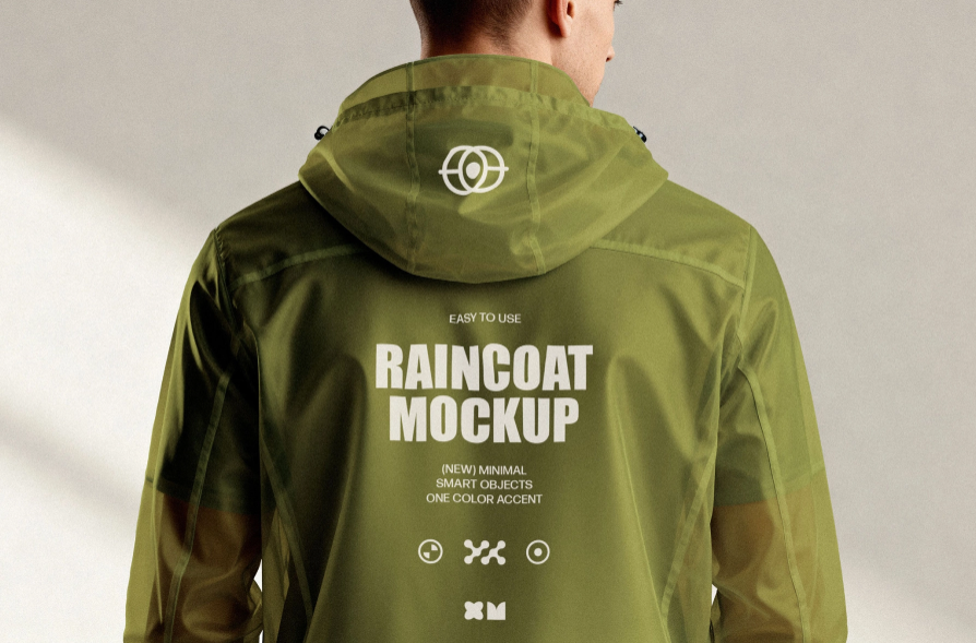 Hooded Raincoat Mockup