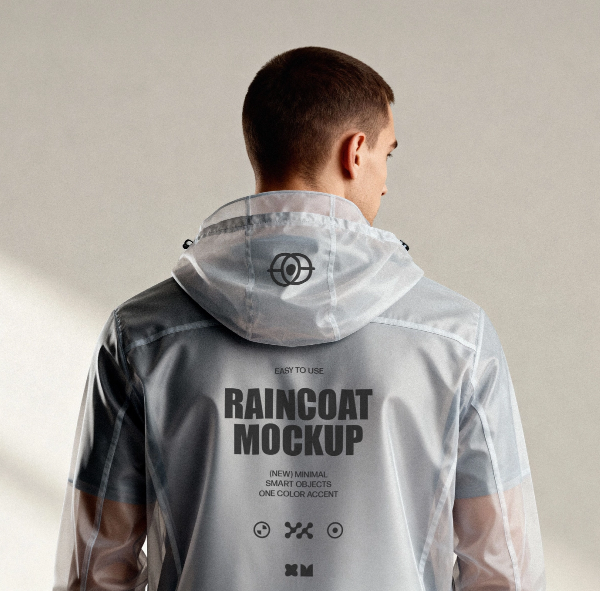 Hooded Raincoat Mockup
