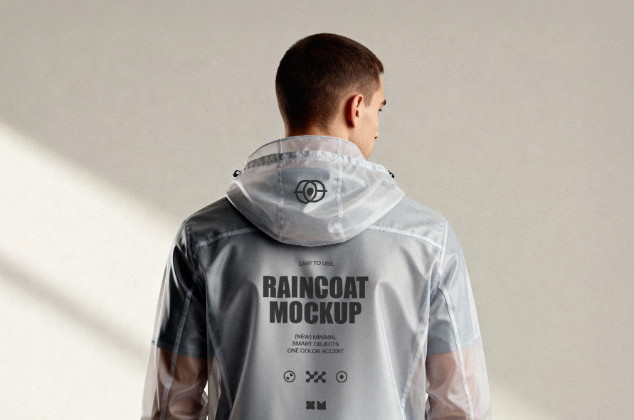 Hooded Raincoat Mockup