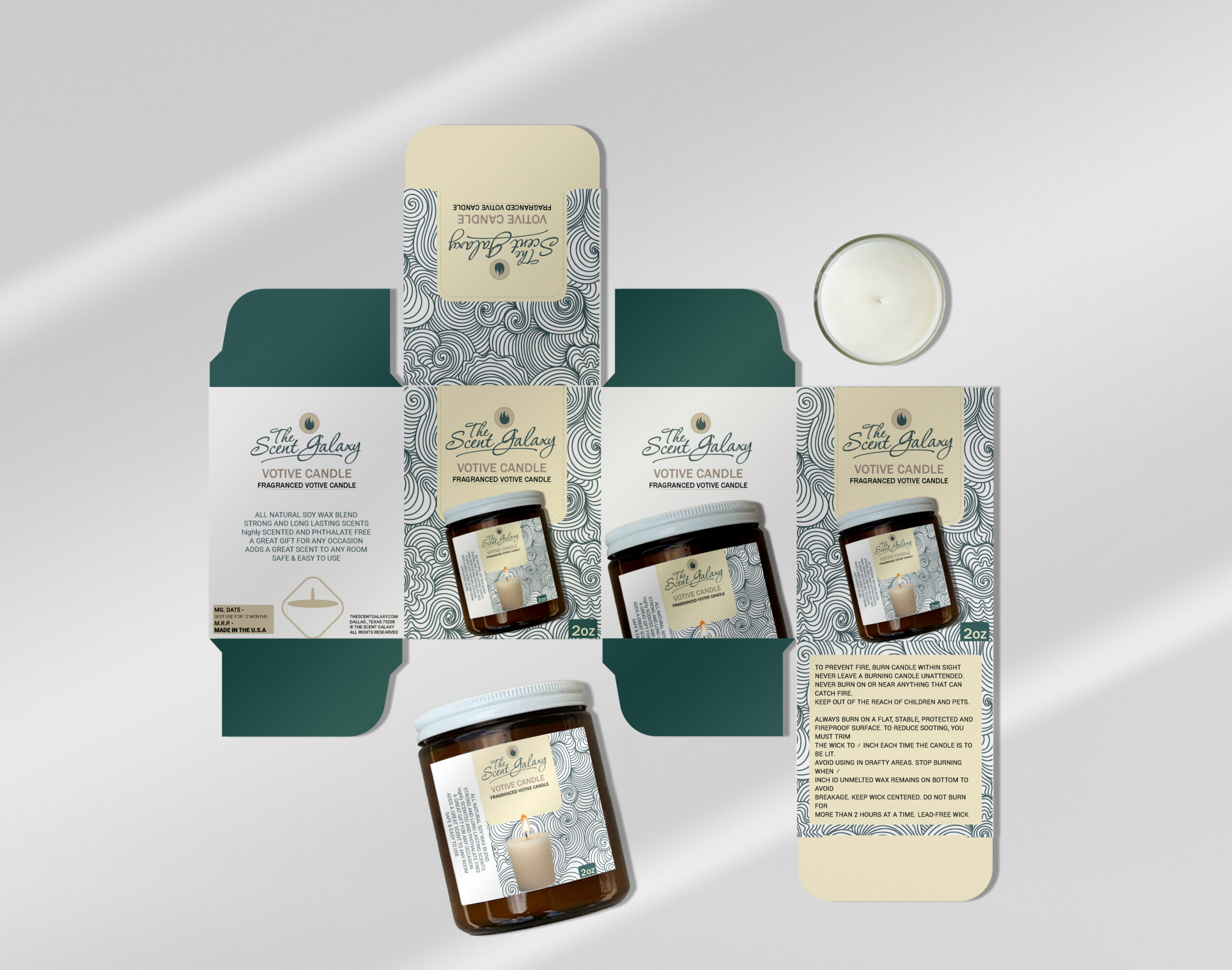 Premium candle Label & Jar Mockup Packaging