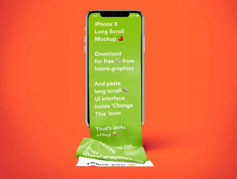 Long Scroll iPhone X Mockup