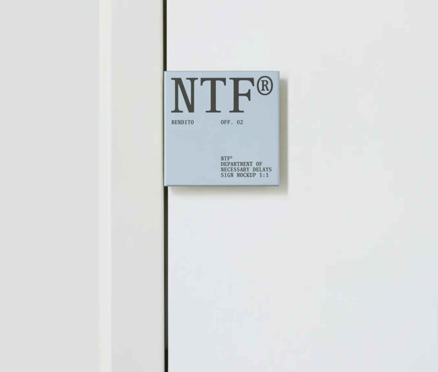 Minimalist Square Wall Sign Mockup