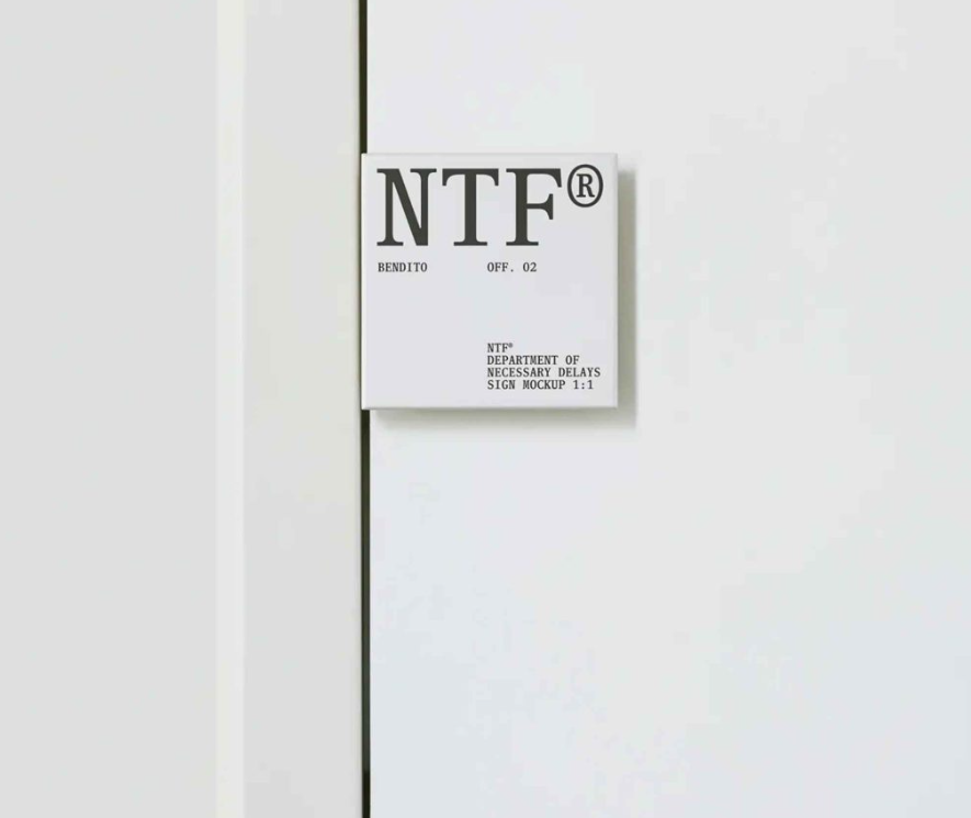 Minimalist Square Wall Sign Mockup