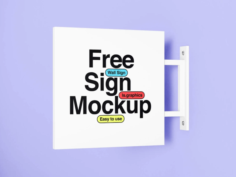 Minimalistic Free Wall Sign Mockup