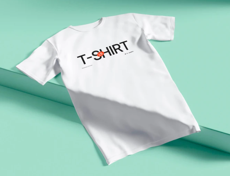 Minimalistic TShirt Mockup on Mint Green Background