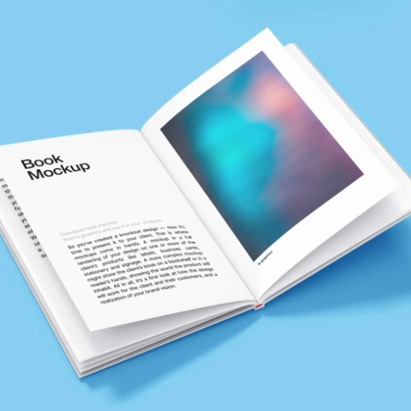 Open Hardcover Book Mockup PSD