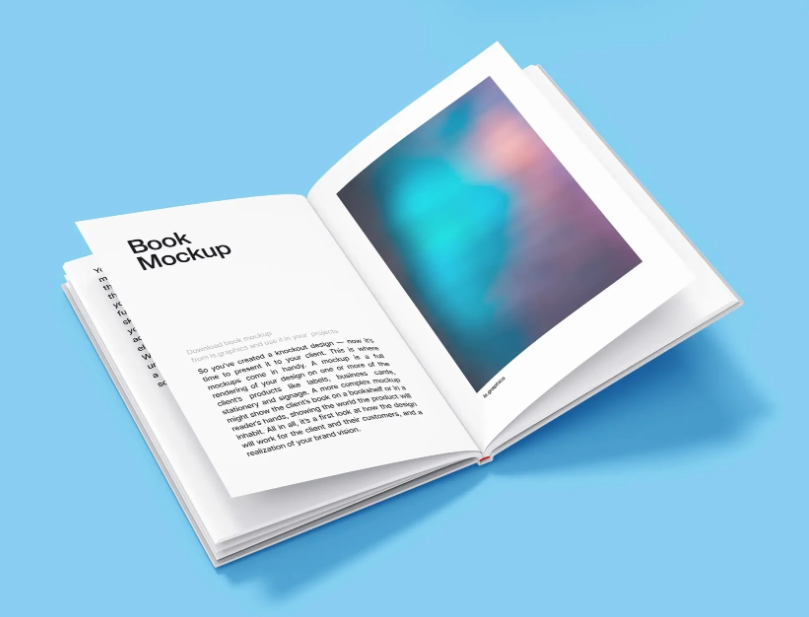 Open Hardcover Book Mockup PSD