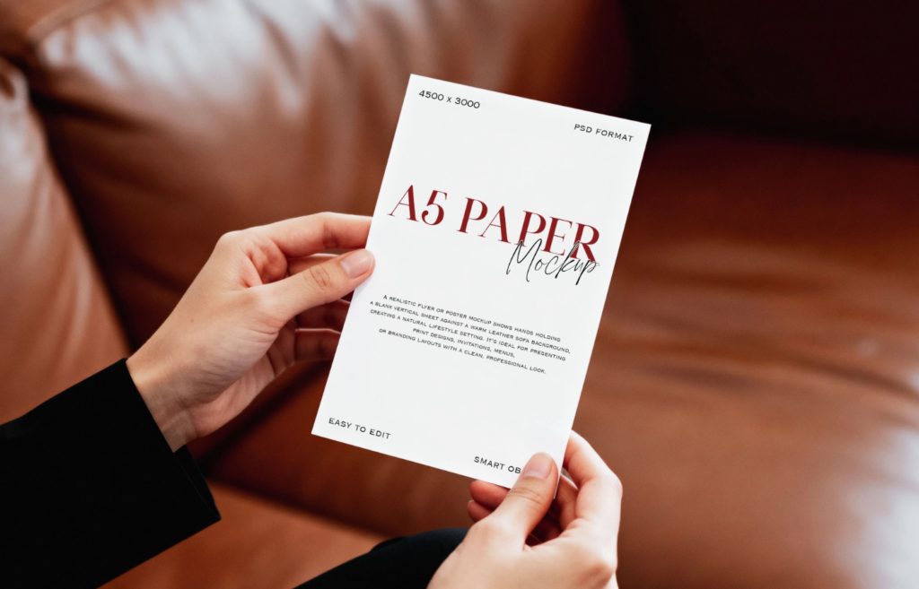 Paper Mockup Held in Hands