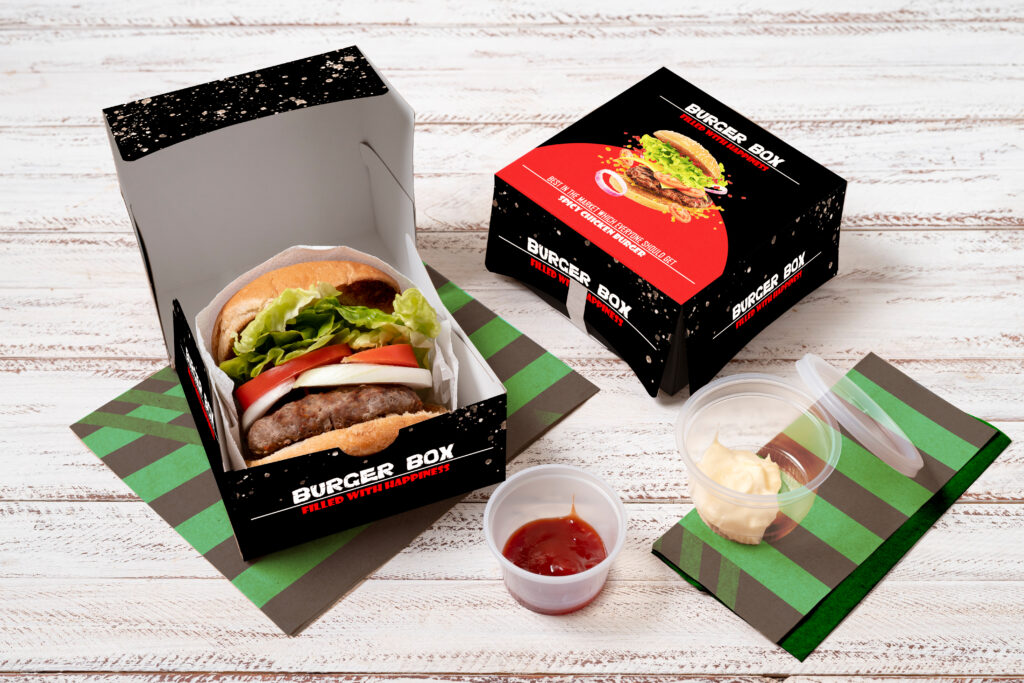 Paper and Burger Box Mockup