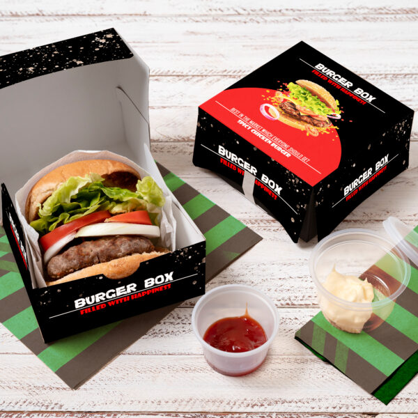 Paper and Burger Box Mockup