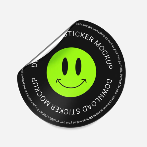 Peeling Off Sticker Mockup for Realistic Branding Presentation
