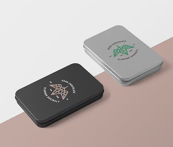 Photo Realistic Metal Boxes Mockup for Branding Presentation