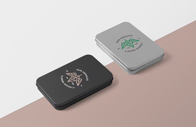 Photo Realistic Metal Boxes Mockup for Branding Presentation