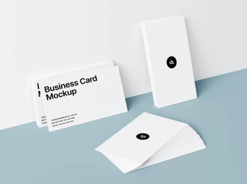 Photorealistic Business cards Mockups Scene