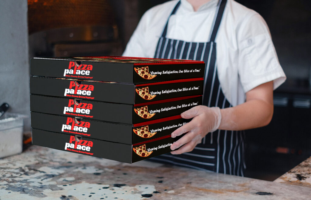 Pizza Box Mockup Realistic Food Packaging Presentation