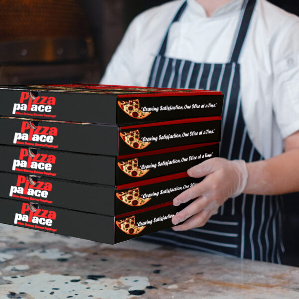 Pizza Box Mockup Realistic Food Packaging Presentation