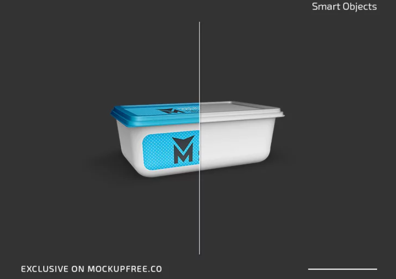 Plastic container PSD Mockup