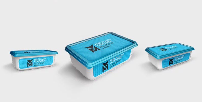 Plastic container PSD Mockup