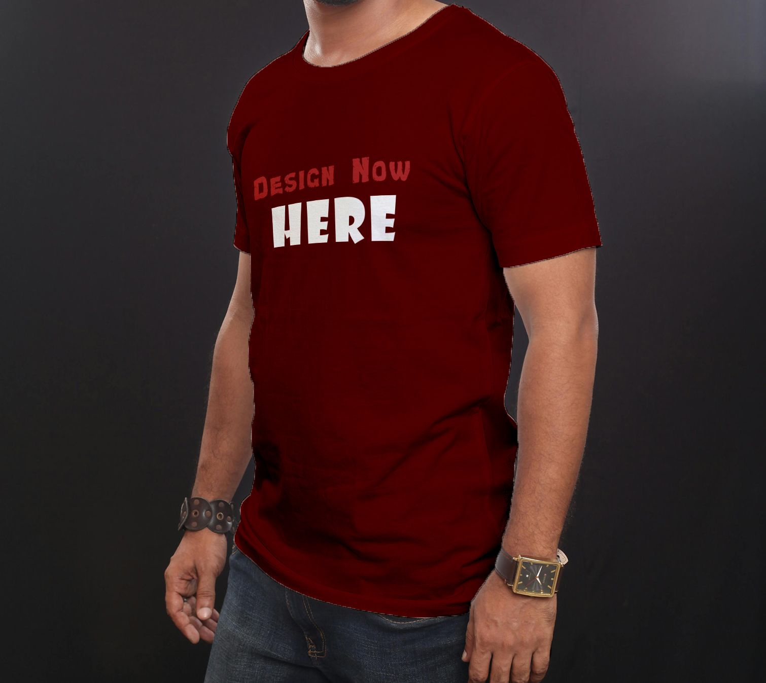 Red T Shirt Mockup Design Template