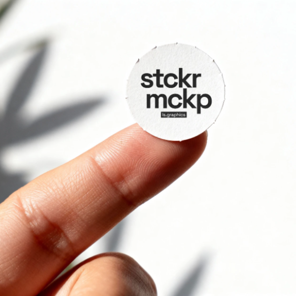 Round Sticker Mockup PSD