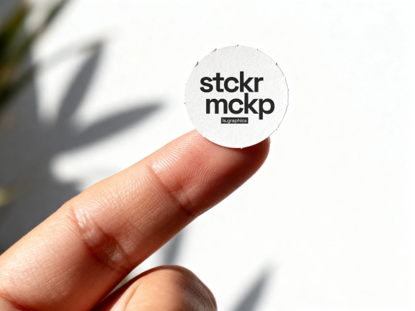 Round Sticker Mockup PSD