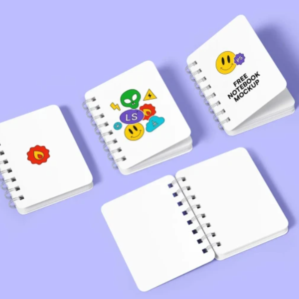 Spiral Hardcover notepads Mockup