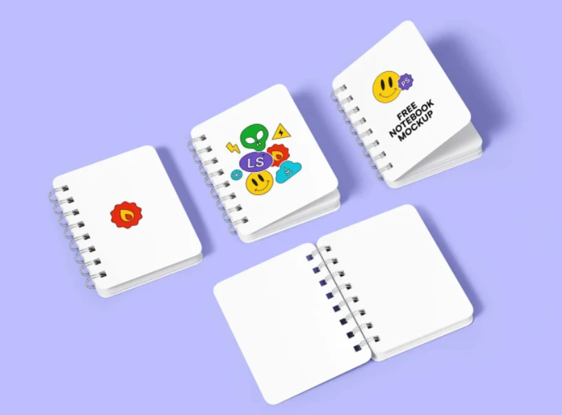 Spiral Hardcover notepads Mockup