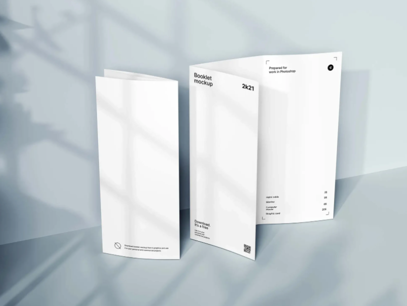 Standing Trifold Brochure Mockup PSD