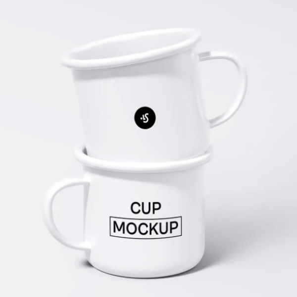 Steel Mugs Minimalistic Mockup for Branding Presentation
