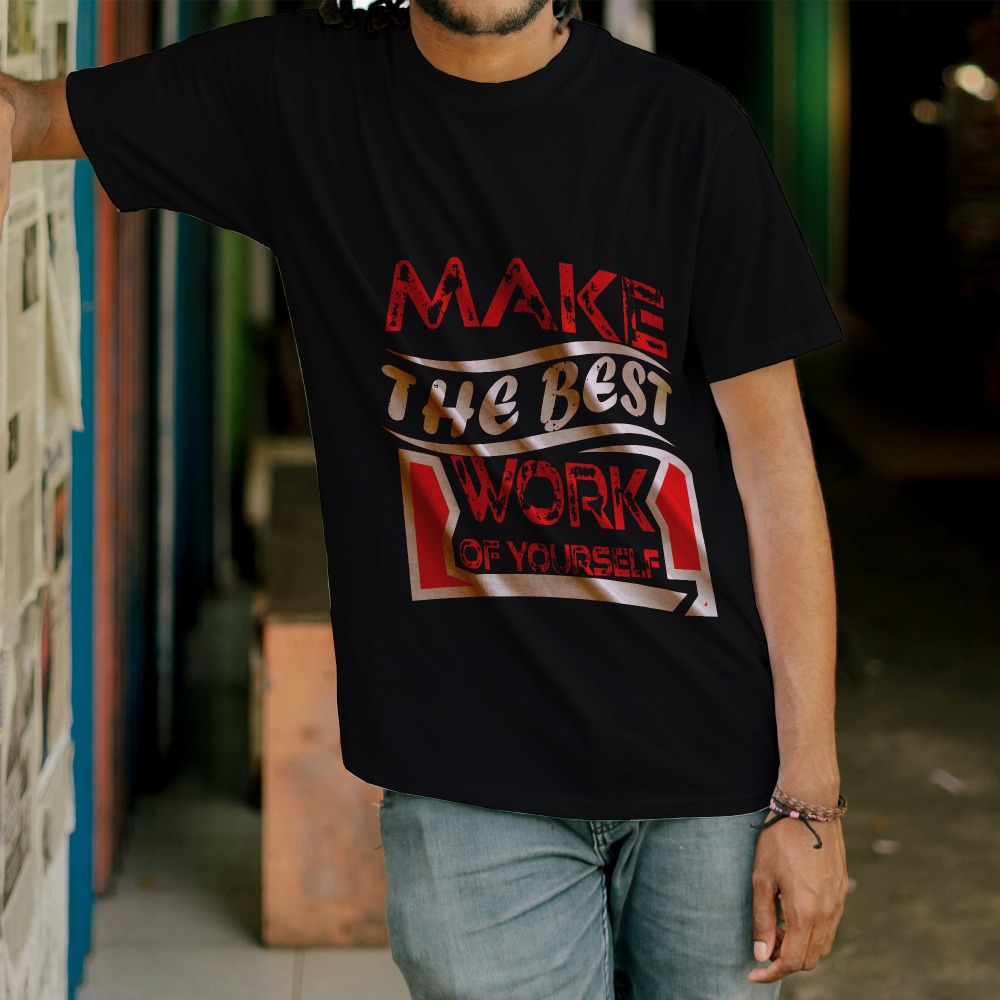 Black T Shirt Mockups 2000×2000 PSD Apparel