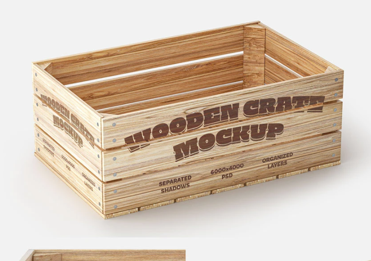Wooden crate Mockup Set
