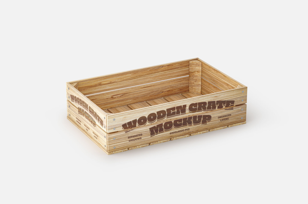 Wooden crate Mockup Set