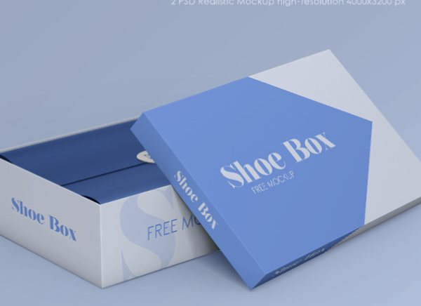 2 Free Shoe Box Mock ups in PSD