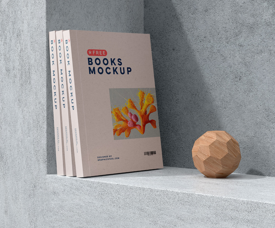 Books Mockup PSD HD 6000×5000 with Smart Objects