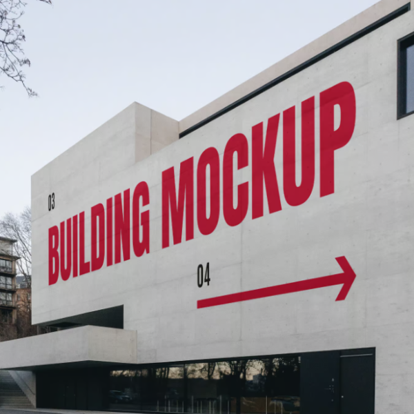 Building Wall Mockup Outdoor Branding