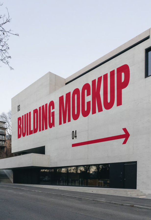 Building Wall Mockup Outdoor Branding