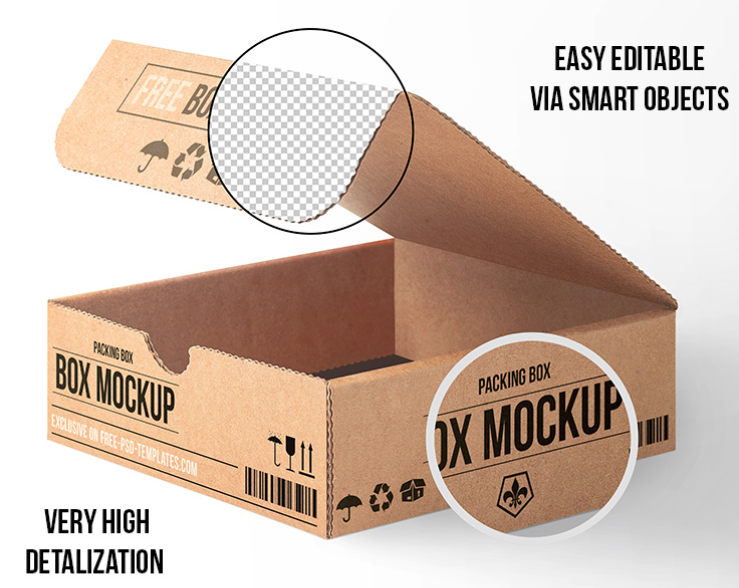 Carton Packing Box Mockup PSD
