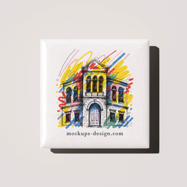 Ceramic Stone Fridge Magnet Mockup for Souvenir & Gift Design