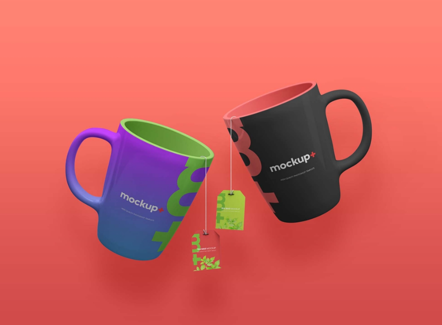 Floating ceramic Mug Mockup