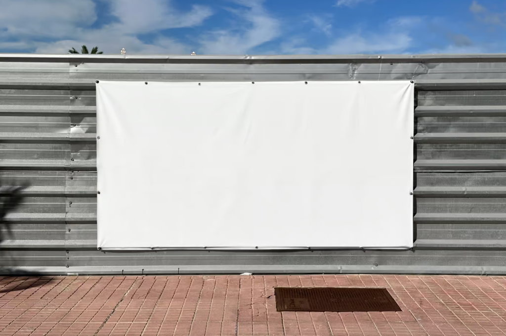 Free Banner on construction Fence Mockup