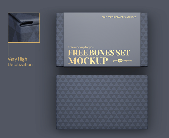 Free Boxes Set Mockup Templates in PSD