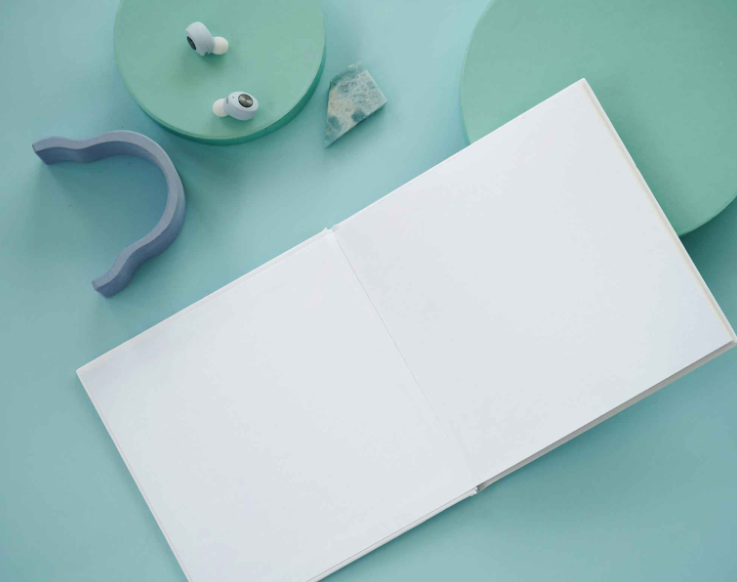 Free Open Hardback Book Mockup