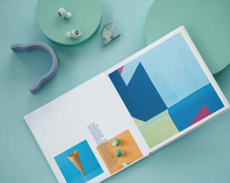 Free Open Hardback Book Mockup