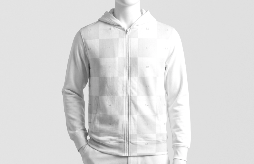Free Zipped Hoodie Mockup on Mannequin
