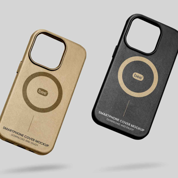 Free iPhone 15 Pro case Mockup Floating PSD